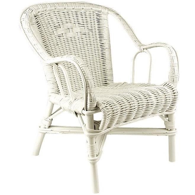 Fauteuil en rotin blanc
