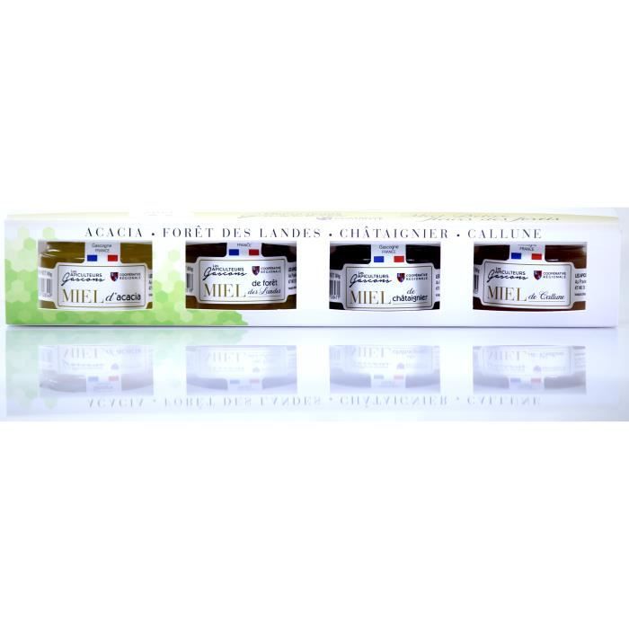 Assortiment Gourmand de Miels Français - 4 pots de Miel du Sud-Ouest