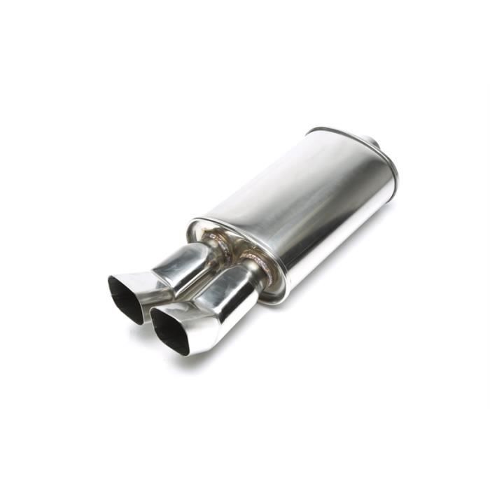 Pot Silencieux arriere auto universel sport inox Tuning Art 2 x 85 x 70mm DTM