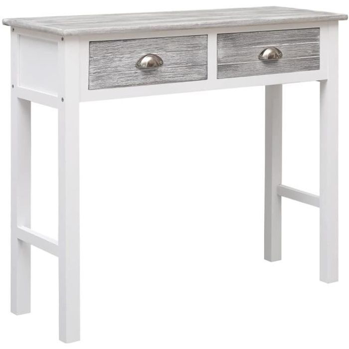 MEUBLE® Table console Décor - Table d'appoint Table de Salon Gris - 90 x 30 x 77 cm Bois ♕4147