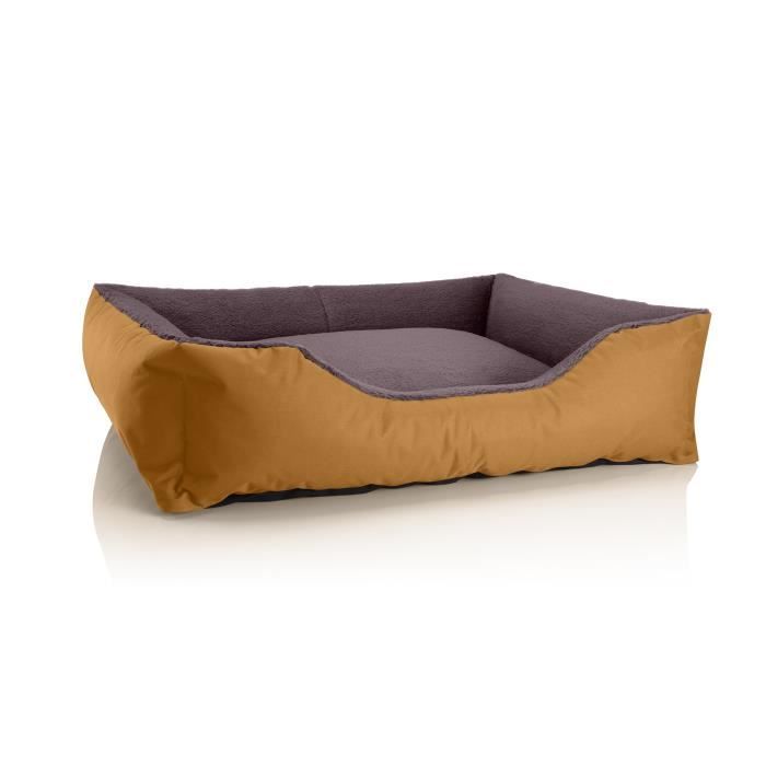Lit pour chien BedDog TEDDY,canapé,coussin, panier corbeille lavable avec bordure [XL env. 100x85cm, GOLDEN-BROWN (or/brun)]