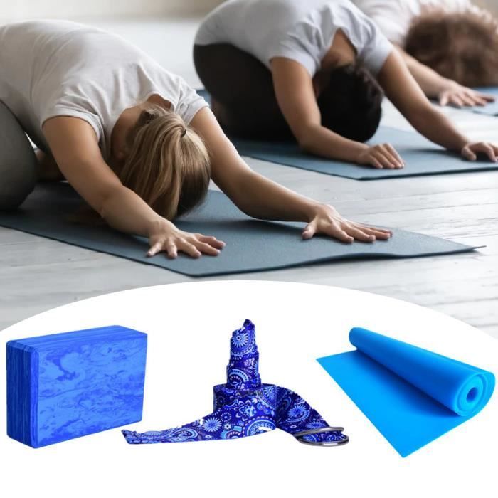 TAPIS DE SOL - TAPIS DE GYM - TAPIS DE YOGA Coussin de yoga 3 piècesensemble imprimé confortable style-Camouflage Blue1