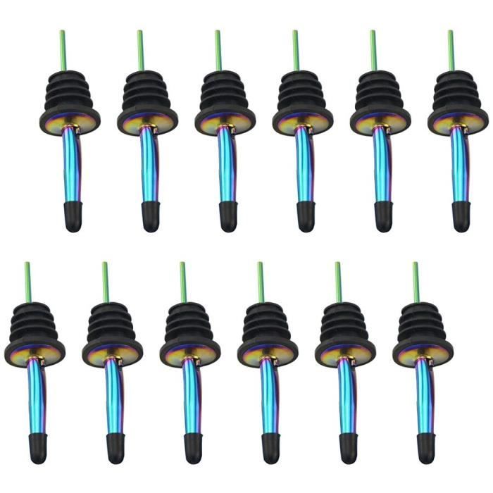 Tire-Bouchon,Verseurs de bouteilles classiques en acier inoxydable, lot de 12 verseurs à bec conique avec capuchons en - Type MULTI