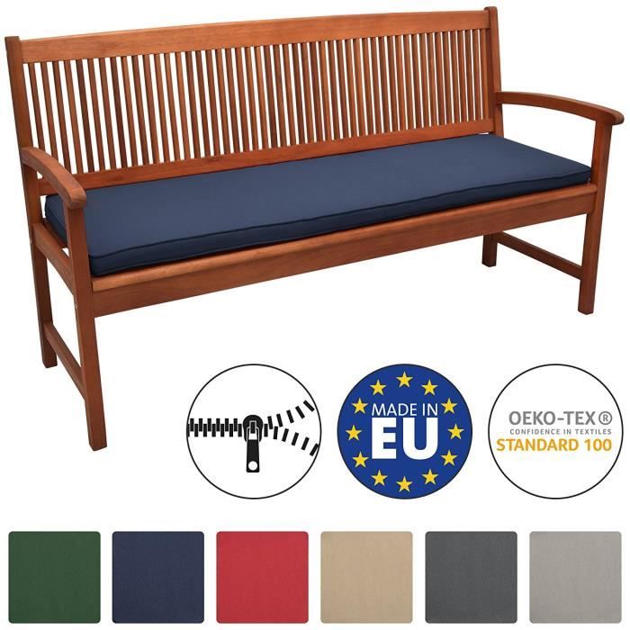Beautissu Coussin Banc Banquette Loft BK 150x48x5 cm - Bleu foncé - Jardin Terrasse Balcon Extérieur - Haute qualité