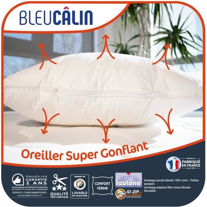 BLEU CALIN Oreiller super gonflant - Blanc