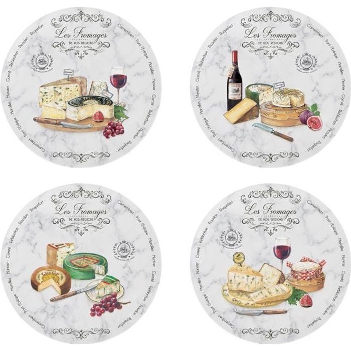 COFFRET 4 ASSIETTES LES FROMAGES DE NOS REGIONS - EASYLIFE