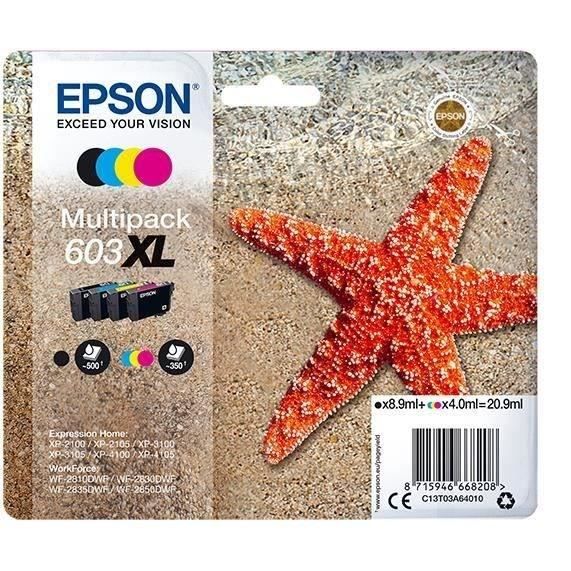 EPSON Multipack 603 XL - Etoile de mer - Noir, Cyan, Magenta, Jaune (C13T03A64010)