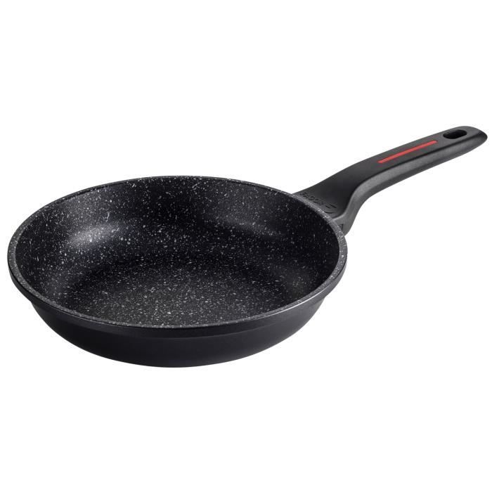 Poêle à Frire Induction 24cm Fonte d'Aluminium Antiadhésif Écologique sans PFOA FAGOR Alutherm   Noir 00208