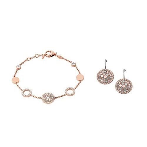 Fossil Femme Bijoux JF01739791 + Fossil Femme Boucles d'oreilles disques JF01737791