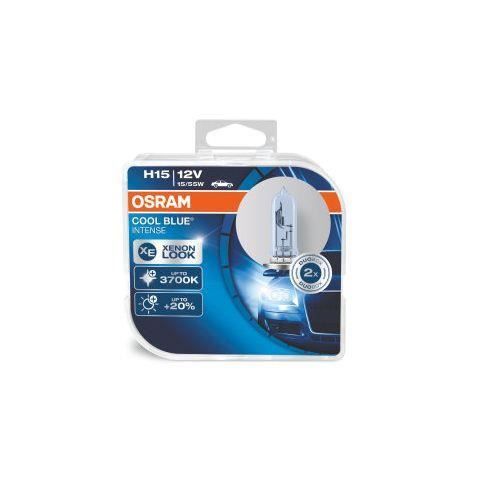 OSRAM COOL BLUE INTENSE H15, lampe de phare halogène, 64176CBI-HCB, 12 V, BOÎTE DUO (2 pièces)