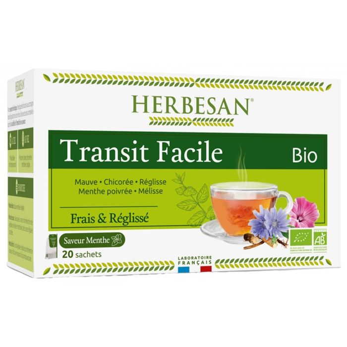 Herbesan Bio Infusion Transit Facile Saveur Menthe n°2 20 sachets
