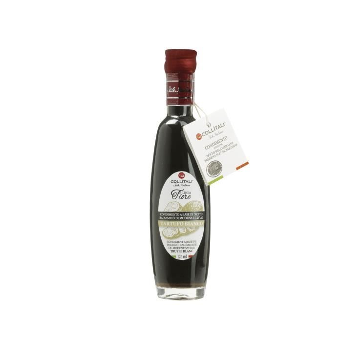 COLLITALI Bouteille - poignée design- FIORE vinaigre balsamique aromatisation naturelle truffe - 125 ml