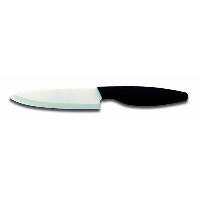 2 Couteau du Chef 15 cm + 8 cm Lame Céramique Manche Ergonomique Soft Touch