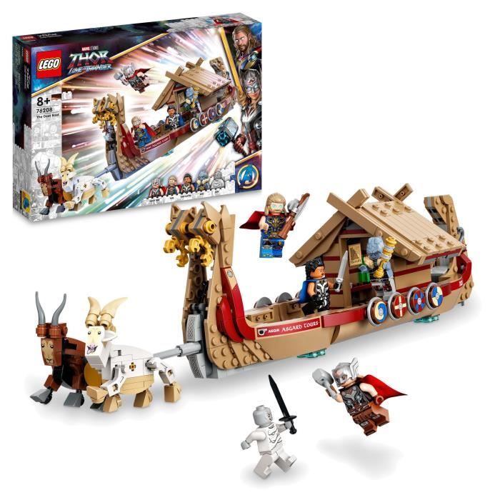 LEGO® 76208 Marvel Le Drakkar de Thor, Jouet à Construire de Bateau avec Minifigurines Avengers et Stormbreaker, dès 8 ans