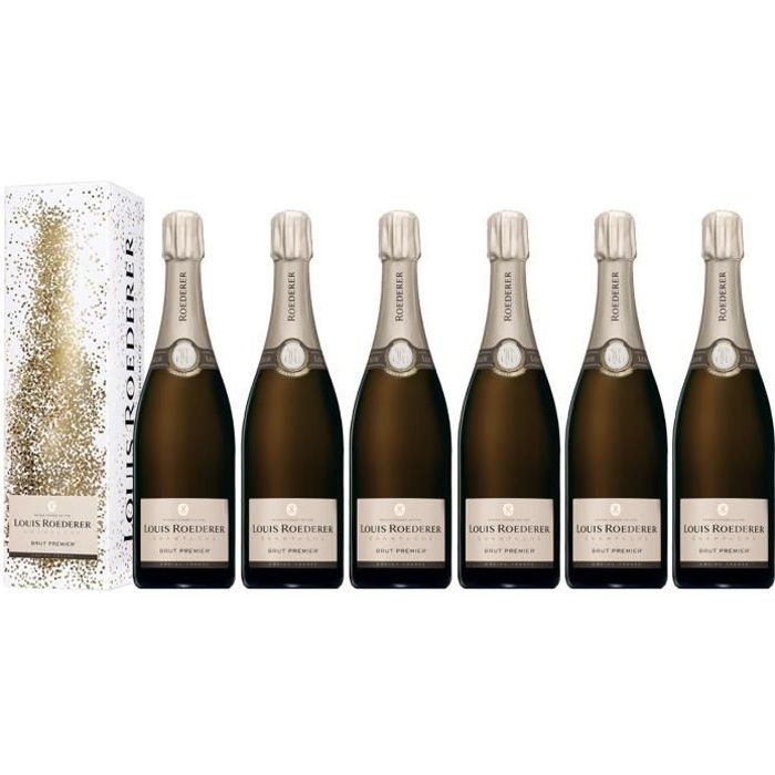 Lot 6 Champagnes Louis Roederer Brut Premier 75cl avec étuis