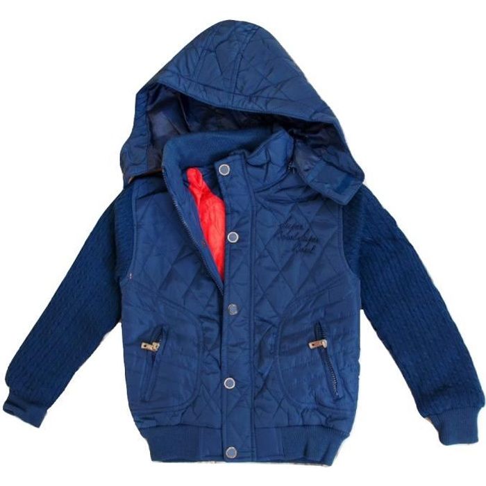 Veste matelassée garçon Manches tricotées idéal Printemps - blouson enfant