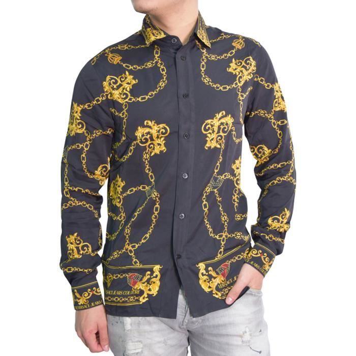 Chemise Versace Jeans Couture noir - B1GZB6R3 - ZUM200co REG PANNEL CHAIN