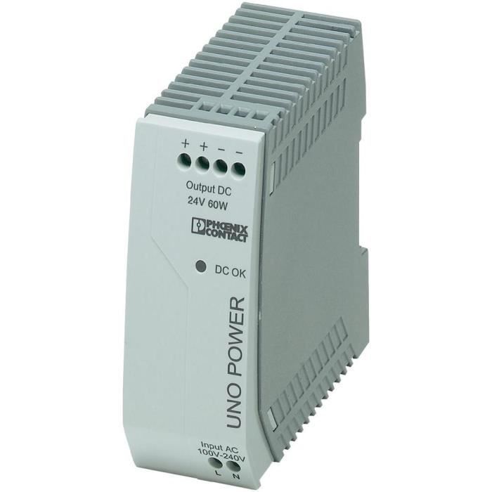 Alimentation rail DIN Phoenix Contact UNO-PS/1AC/24DC/60W 24 V/DC 2.5 A 60 W 1 x