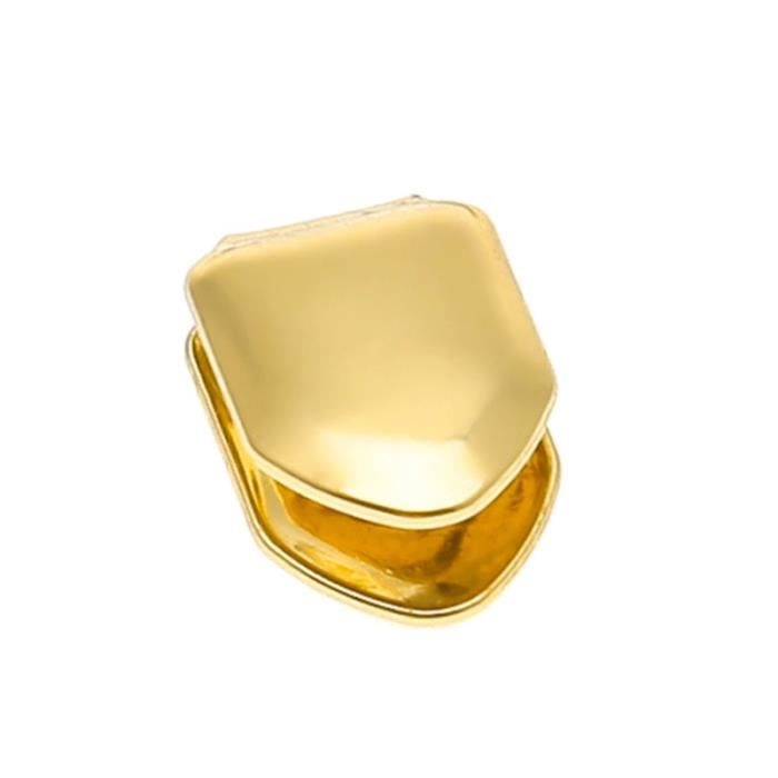 Casquette Hip Hop unisexe à la mode solide 14k plaqué or petit grillage de dents simple dent FIXATEUR DE PROTHESE DENTAIRE