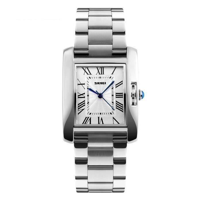 SHARPHY Montre Femme Marque de Luxe rétro chiffres romains acier quartz analogique bracelet Argent élégante , Meilleur cadeau