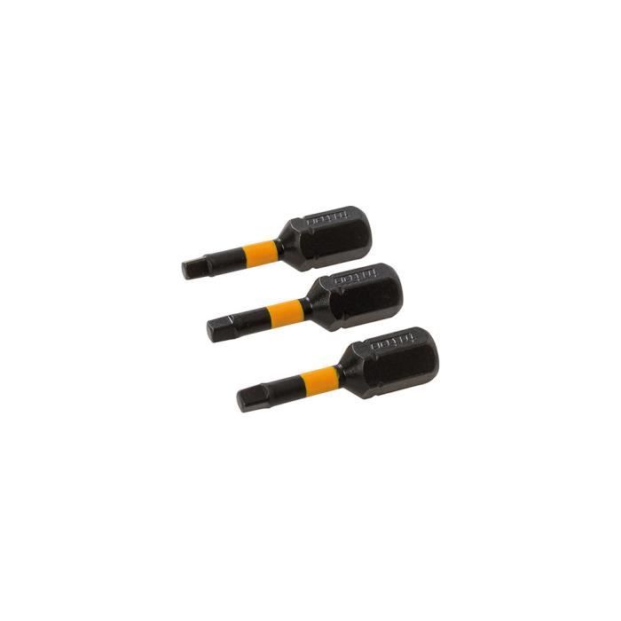 Lot de 3 embouts de vissage impact carrés SQ1 - L. 25 x Q. 6,35 mm - 569370 - Triton