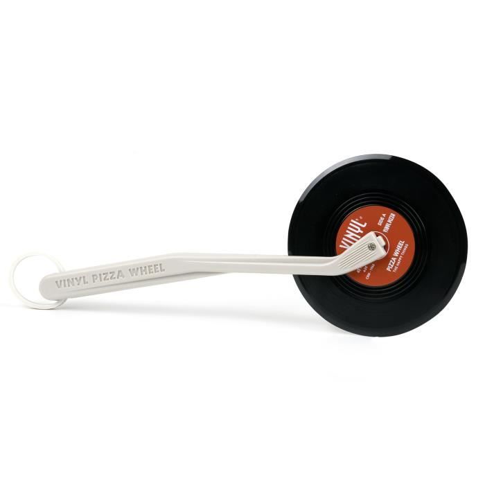 TRIXES Nouveauté Aide Cuisine Vintage Couteau à Pizza Original en Forme de Disque Vinyl