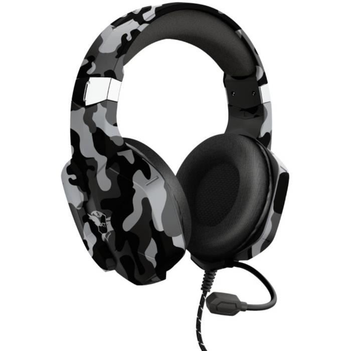 Trust GXT 323K CARUS Gaming Micro-casque supra-auriculaire filaire Stereo noir/gris volume réglable, Mise en sourdine d