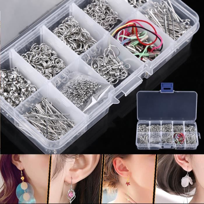 Kit Bijoux Création Fermoir Bracelet Accessoire de Réparation de Bijoux pour DIY Boucles d'oreilles Colliers Brac YESM13