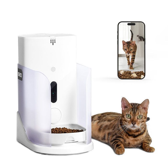 Comparer les prix de CATLINK Distributeur automatique de nourriture pour chats Facelink avec reconnaissance multi-chats