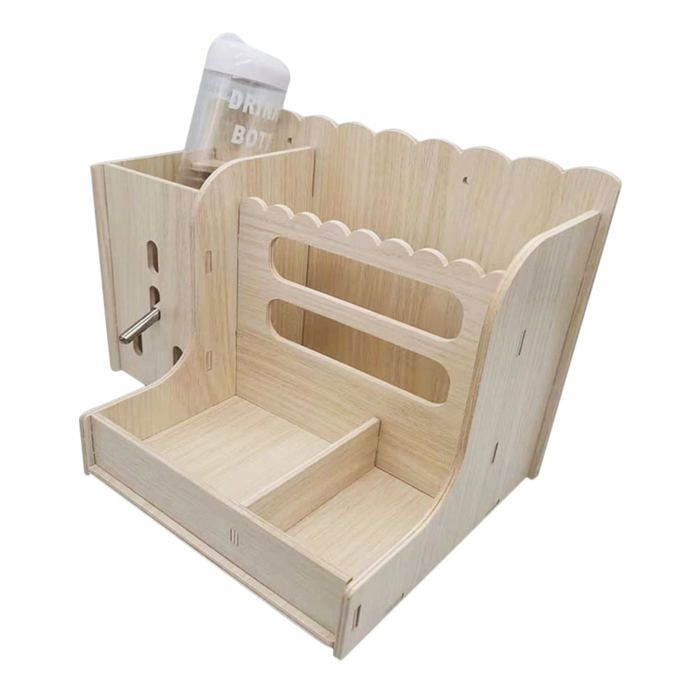 Meilleurs prix pour 1 ensemble de support en bois pour mangeoire à lapin avec bouteille d'eau et accessoire pour mangeoire à cochon d'Inde