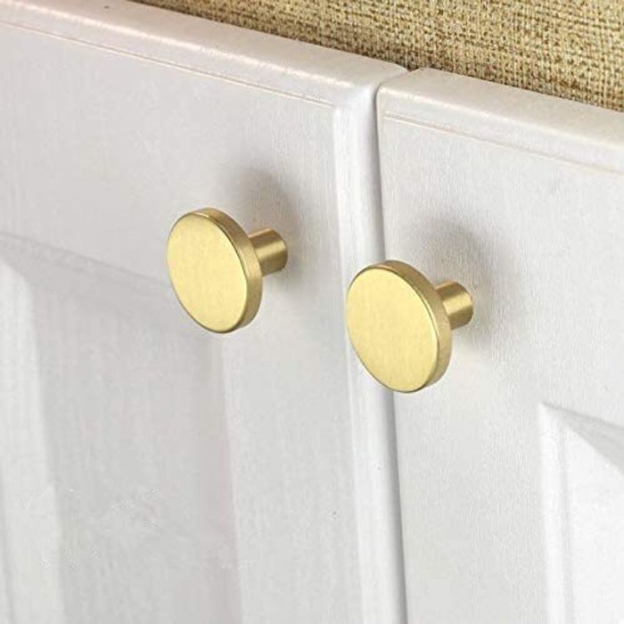 10 meuble boutons faite de laiton Brossé Or de tiroir boutons de cuivre commode boutons poignée des poignées pour la cuisine