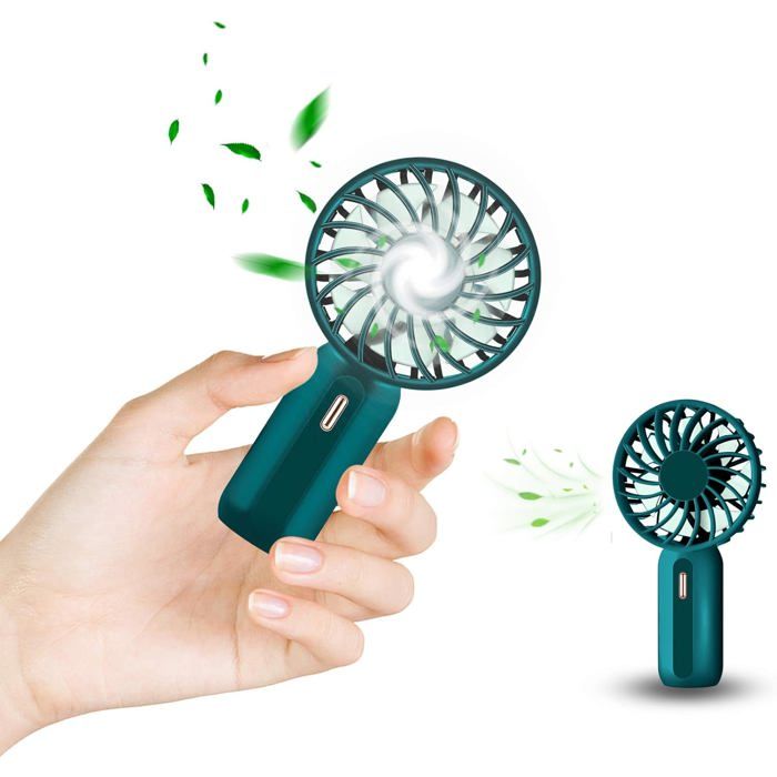 Mini ventilateur USB ventilateur de table avec 3 vitesses réglables ventilateur de poche USB rechargeable idéal pour dormir - Rwoythk
