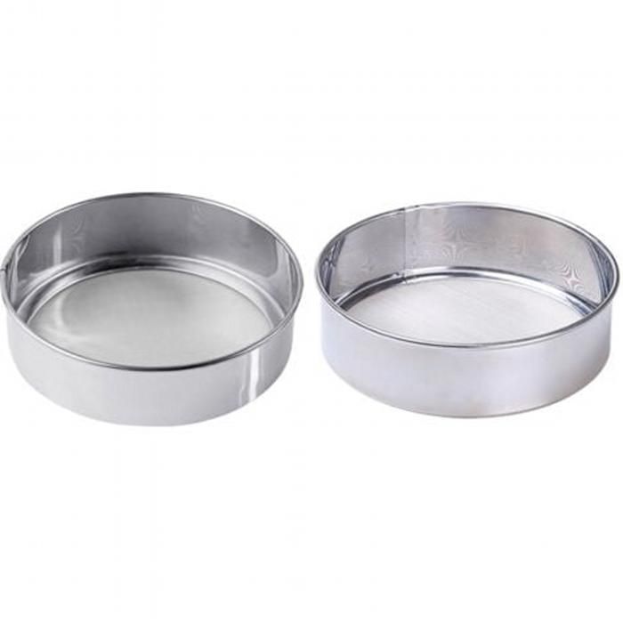 Set de 2 tamis à farine en acier inoxydable fin tamis à mailles rondes ustensiles de cuisine adapté aux ustensiles de cuisine
