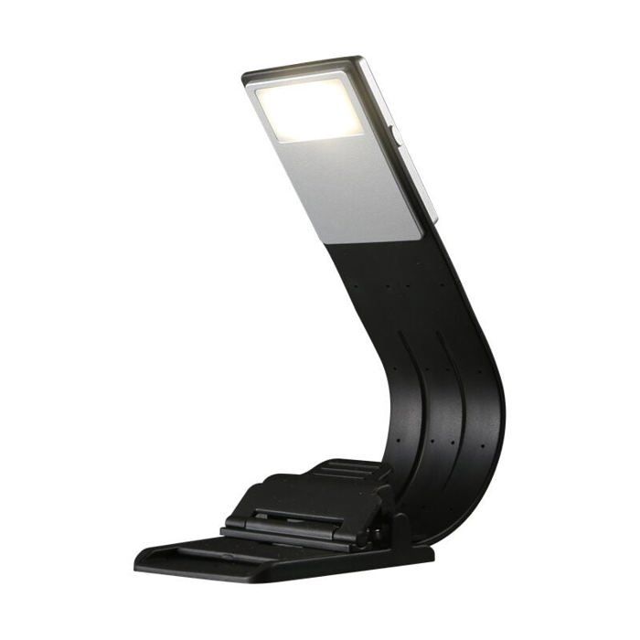 Lampe de lecture LED à pince Solide Interrupteur 4 niveaux de luminosité livre lumière Multifonction : marque-page lampe de lecture