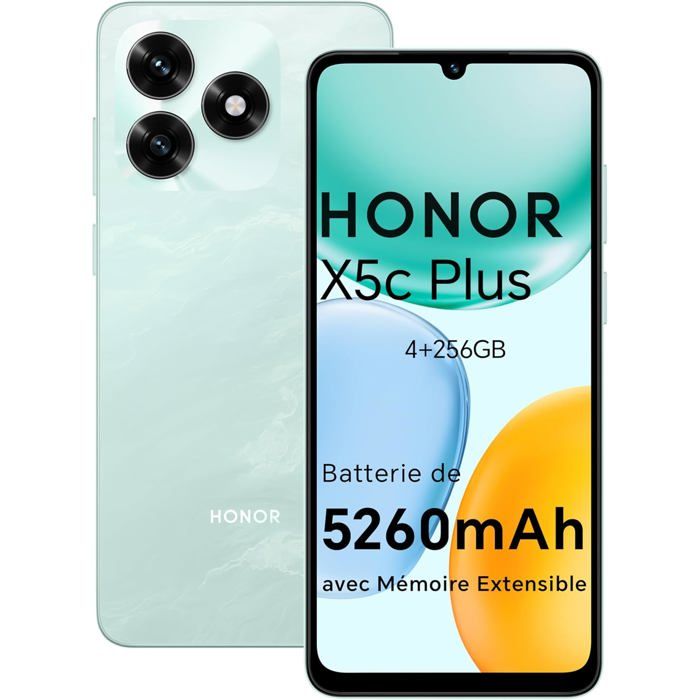 Smartphone HONOR X5c Plus Dual SIM 4+256GB 6.74 90Hz Caméra 50MP Ocean Cyan