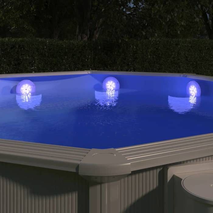 Lampe LED submersible de piscine - VIDAXL - Flottante - Télécommande - Blanc - Diamètre 150 mm - 13 LED