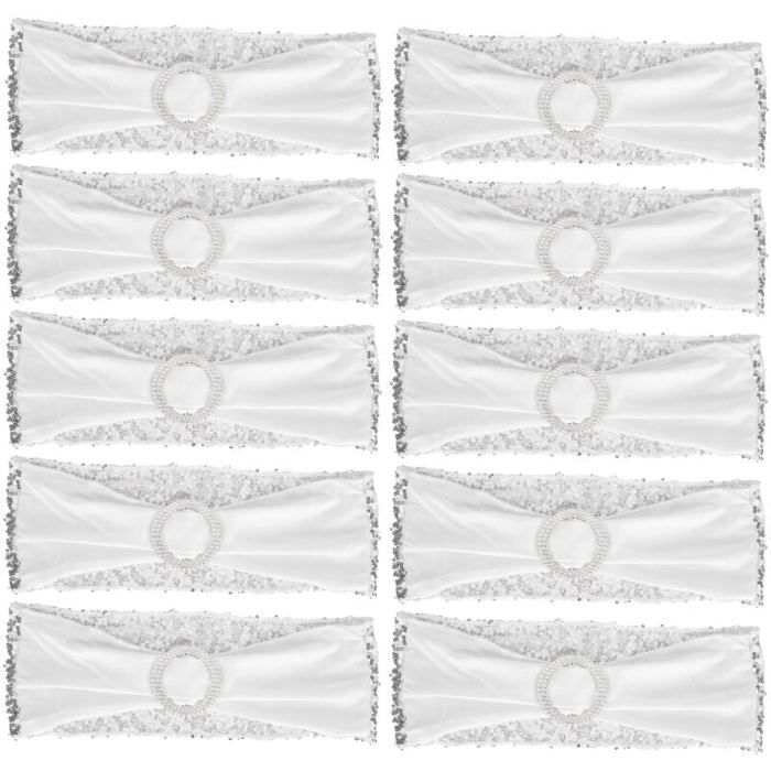 Housse de chaise élastique lavable 10 pièces ensemble de décoration pour fête de mariage Banquet