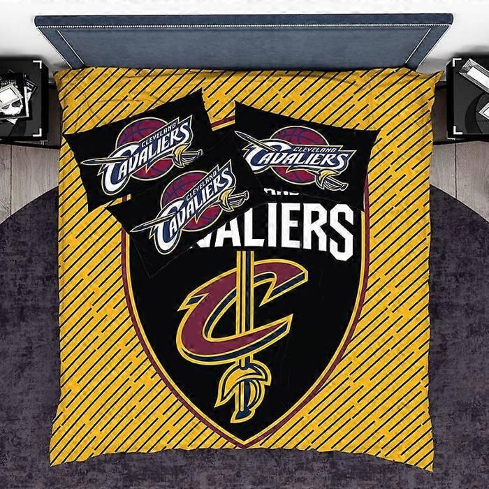 Draps de lit NBA Cleveland Cavaliers Housse de couette Set Super taie d’oreiller Draps de lit IU4273 140*200cm
