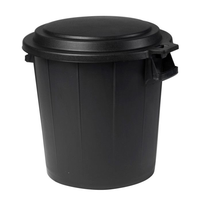 Poubelle 50L avec Couvercle - Bac 2 poignées et Couvercle Plat - Fabriqué en France