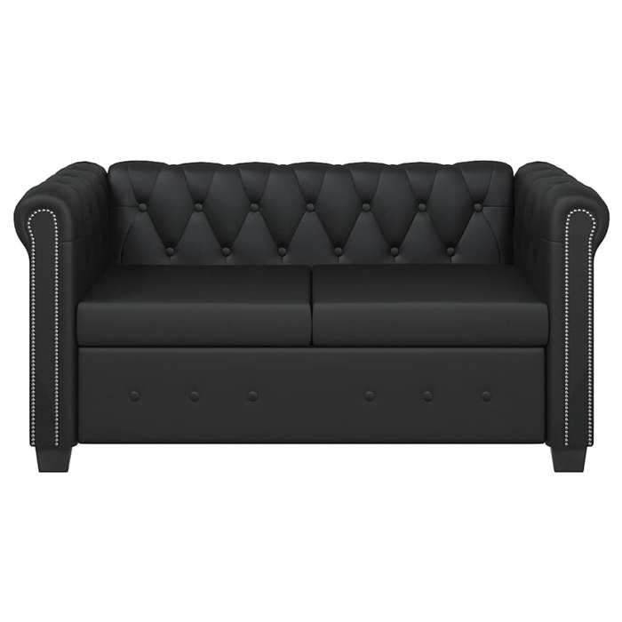 Noir SOFA - PHSH - Canapé Chesterfield avec 2 places - contemporain - cuir synthétique noir C1056