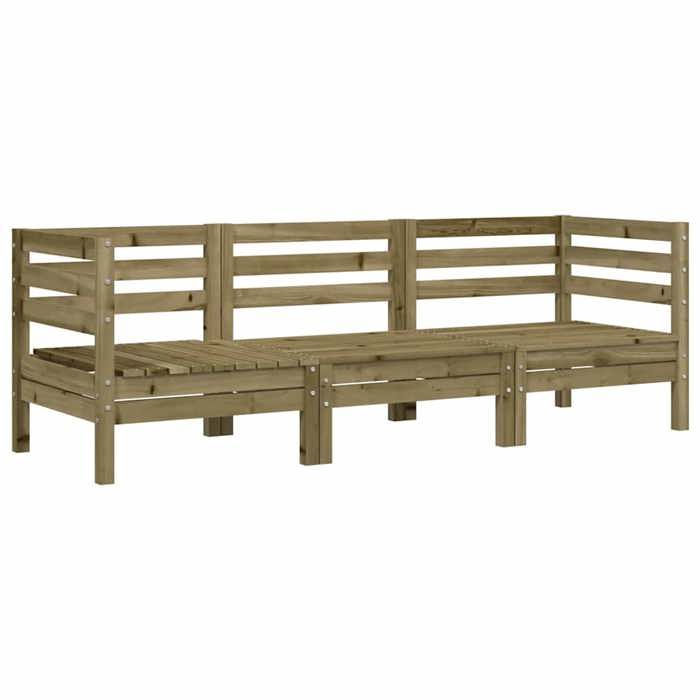 （SOLDES Dété）Canapé de jardin - SHIELD Canapé dextérieur - 3 places bois de pin imprégné 4299861
