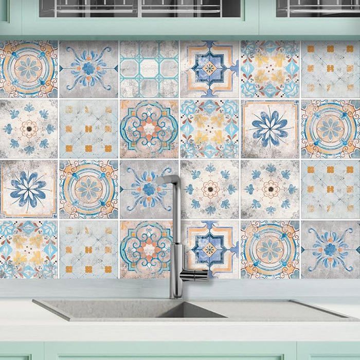 32 Feuilles Autocollants Muraux – Carrelage 2D – 15×15cm – Imperméable – Modèle T1063 T1063 STICKERS