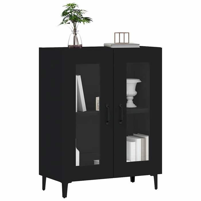 Armoire Vaisselier Durable - Noir - Buffet de cuisine - avec Rangement - noir 69 5x34x90cm - Bois dingénierie LH5438638