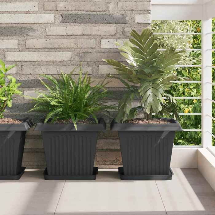 vidaXL Plateau carré à fleurs 6 pcs 25 5 x 25 5 x 2 5 cm - vue 2