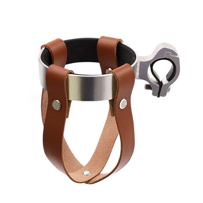 Porte-boisson rétro en cuir pour guidon de vélo — Porte-tasse à café pour vélo Cruiser Porte-bidon pour VTT et vélo de route