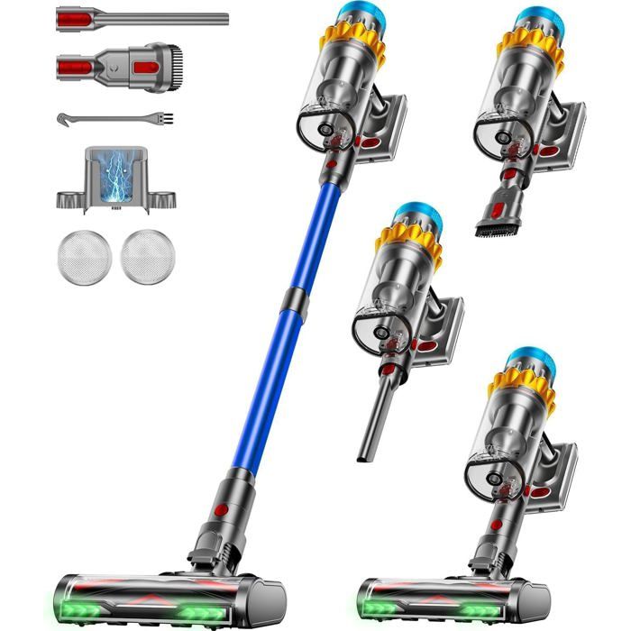 "Aspirateur Balai sans Fil, 650W/55KPA/70Min Aspirateur sans Fil Puissant Autoportante/Super1,8L Cup"