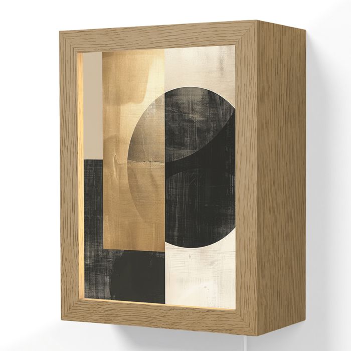 Applique Murale LED - Lampe de Chevet Murale Design - Motif Abstrait - Moderne - Noir - Or 15x20 cm Couleur Sable - OnlyWow