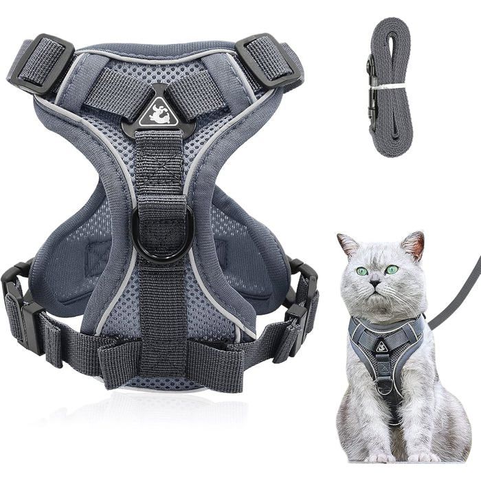 Breakaway chat laisse - chat laisse de promenade animal Vest - Style Chest Harness petit chien respirant Reflective Anti