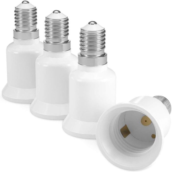 4x adaptateur de douille Convertisseur de douilles E14 vers E27 Adaptateur de support de lampe culot E27 pour ampoule LED halogène