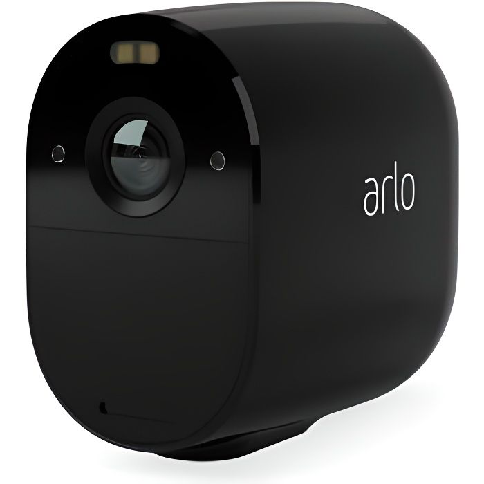 Caméra de surveillance Arlo Essential Spotlight - Noir - 1K - Batterie de 6  mois - Jour et Nuit - Cdiscount Bricolage